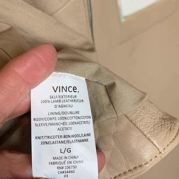 Vince Lamb Leather Moto Asymmetrical Jacket Size L - Picture 6 of 16